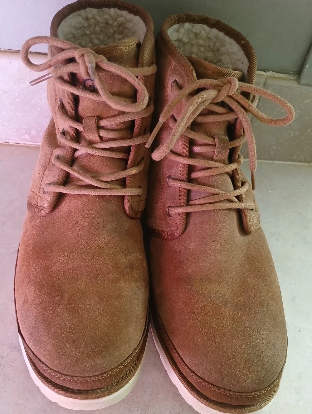 UGG Harkland Waterproof Chestnut men's boots, suede upper size 9